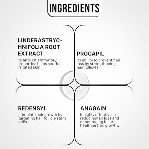 Image of KAZIMA Advanced Hair Growth Serum | 3% Redensyl, 4% Anagain, 2% Procapil, 2% Lindera Strychnifolia, Rosemary & Black Rice Extract | Hair Growth & Hair Fall Control Serum | Boosts Hair Density | 30 ml