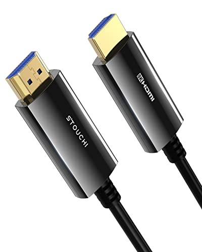 Image of Stouchi Long HDMI Cable Fiber Optic 30ft | 48Gbps, CL3 Rated in-Wall, 10K 8K60Hz 4K120Hz, Dynamic HDR eARC HDCP 2.2&2.3, Compatible for PS5 Desktop and More