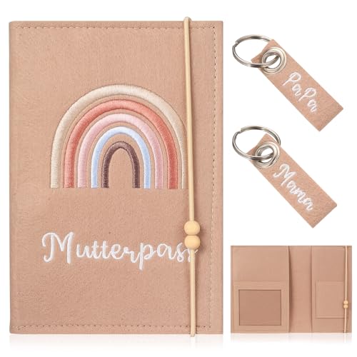 1 PcsFunda Protectora para Carné de Maternidad, Portadocumentos Bebé, Funda para Cartilla de Embarazada de Fieltro, Porta Documentos Bebe, Funda para Pasaporte de Madre, Certificado de Vacunación