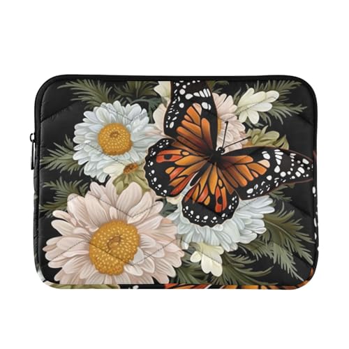 Funda para portátil con flores y mariposas 13-14 pulg miniatura 1