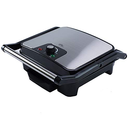 Elta Edelstahl Kontaktgrill KG-201 ( 2000 Watt, Edelstahl, Fettablaufsystem, stufenlos regelbar, Cool Touch Griff, Grillen Camping) Cover