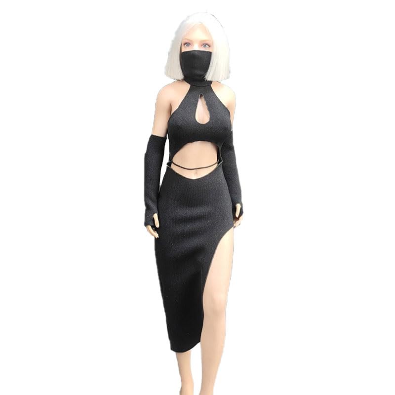 Robe de ninja pour poupée 1/6 vêtement féminin haut de gamme noir PL104