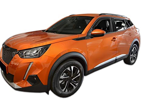 J&J AUTOMOTIVE Heko Déflecteurs d'air et de Vent pour Peugeot 2008 / 2008E Depuis 2019, Lot de 2pcs, Teintés, Avant et Arrière, Aérodynamique