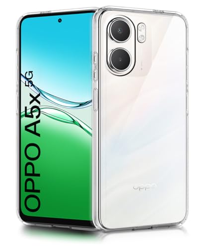 Image of WOW IMAGINE Transparent Back Cover Case for Oppo A5x | Raised Bumps for Full Device & Camera Protection Shockproof TPU Silicone Back Case Mobile Cover - Transparent