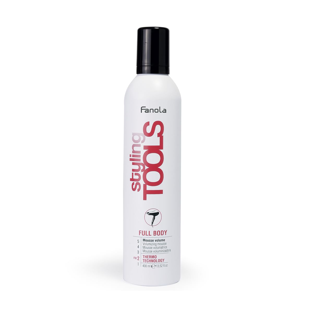 Fanola Full Body Volumizing Mousse, Hair Mousse that Gives Volume and Elasticity, Heat Protector, Leaves No Residues, 400