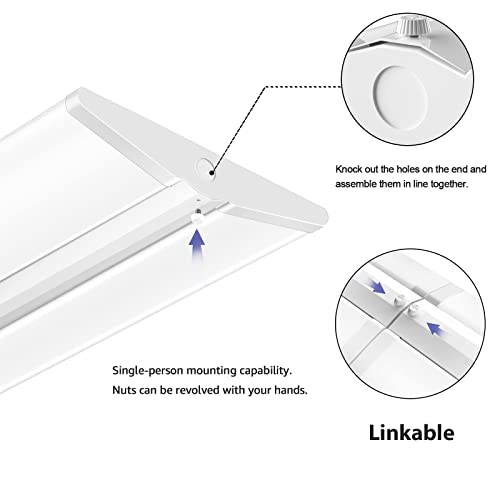 AntLux 72W 4FT LED Wraparound Office Light, Ultra Slim LED Garage Shop Lights Flush Mount, 8000 Lumens, 4000K, No Glare, 4 Foot Wrap Puff Ceiling Lighting Fixture, Fluorescent Tube Replacement, 4 Pack