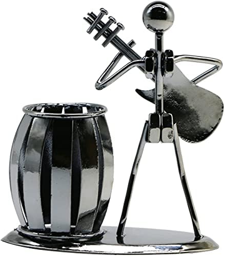 Grapelet Guitar Pen Holder Creative Desktop Accessories Multipurpose Metal Pencil Holder for Gifts, Kids, Students, and Office Stationary