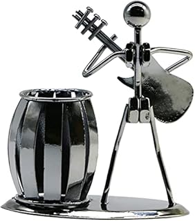 Grapelet Guitar Pen Holder Creative Desktop Accessories Multipurpose Metal Pencil Holder for Gifts, Kids, Students, and Office Stationary
