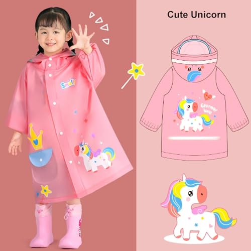 Boys Girls Raincoat Kids Rain Jacket Cartoon Poncho Waterproof Rainwear Slicker 2-12 Years2