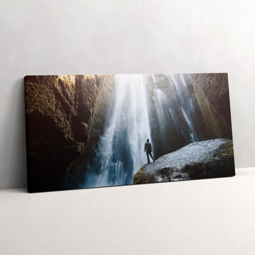 Peinture murale cascade de Gljufrabui déco tableau photo panoramique