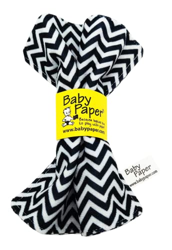 Image of Baby Paper Original Crinkle Sensory Toy | Black and White Zig Zag | Crinkle Paper for Babies | Sensory Baby Toys