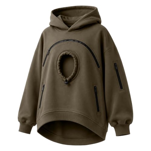 SdGgsgv Cat Carrying Hoodie Unisex Oversized Cute Fleece Zipper Dog Hoodie - image 4