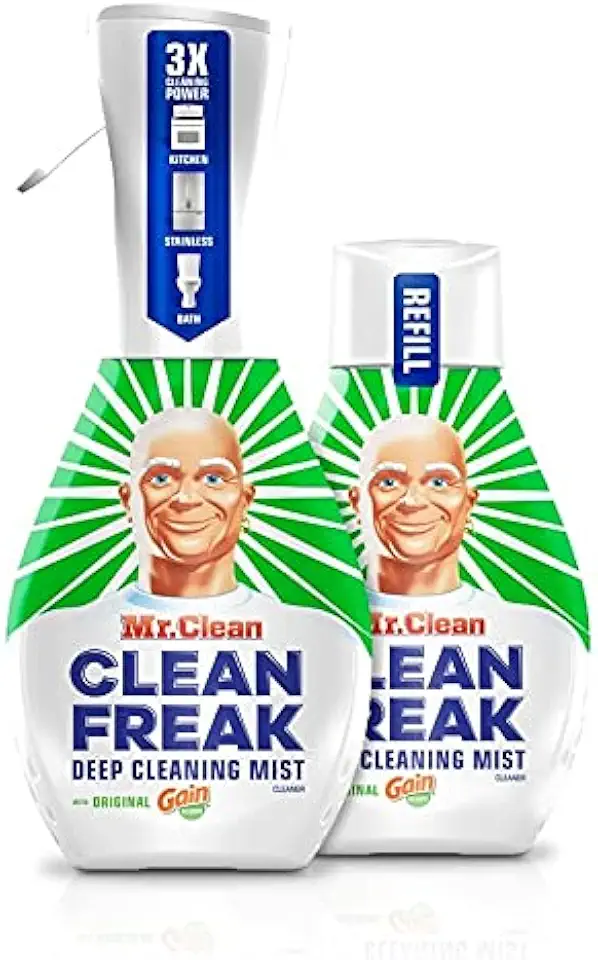 Mr. Clean Freak Deep Cleaning Mist Multi-Surface Spray with Gain Original Bundle, 1 Starter + 1 Refill