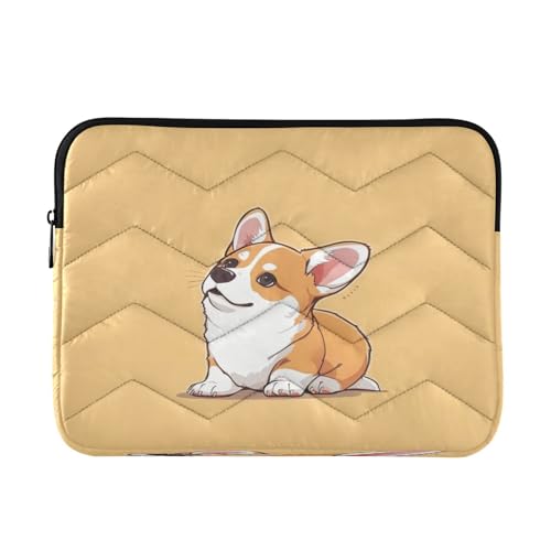 Funda para portátil de 13-14 pulgadas impermeable con dibujo de cachorro corgi