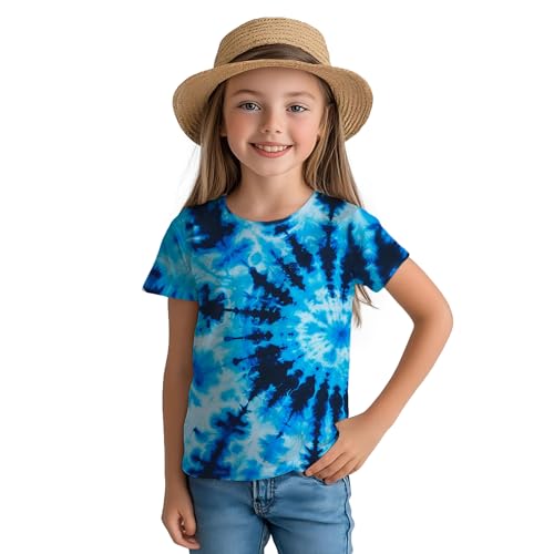 Image of Kids Tie Dye Shirt for Boys Girls Children Tie-Dye Hippes Tshirt Short Sleeve Tee Shirt for Todder