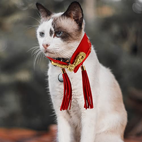 Collar con moño festivo para mascotas estilo chino miniatura 5