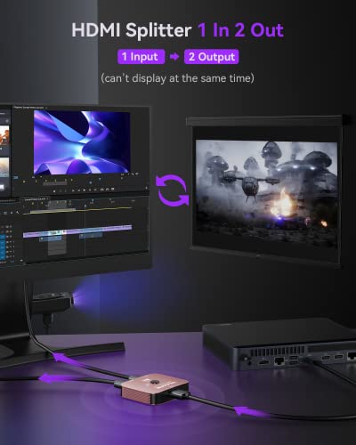 Vilcome Hdmi 2.1 Switch, 4K 120Hz Hdmi Switcher Ultra Hd 8K Hdmi Splitter 2 In 1 Out 48Gbps Hdmi Hub Support Hdr 8K@60Hz, 4K@144Hz, 2K@240Hz For Ps4/Ps5 Xbox Roku Apple Tv Fire Stick Rose Gold #TOP2