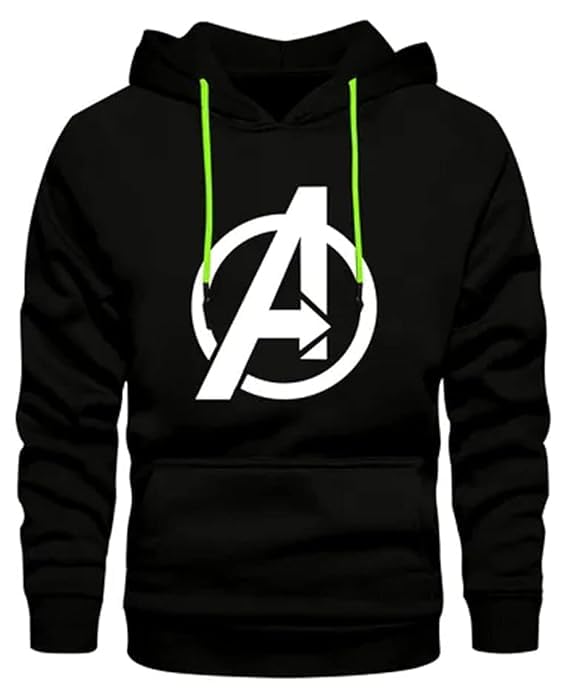 SwaronaUnisex-Adult Printed Black Hoodie Small