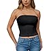 2Pack Womens Bandeau Bras Corset Sexy Hot Girl Strapless Crop Tank Tops Stretchy Comfy Seamless Bralettes Tube Top Brown&Black Small