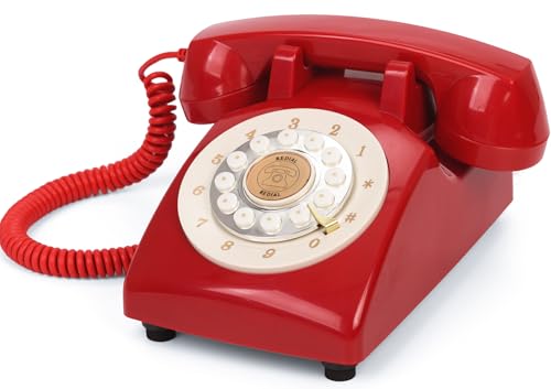 Image of RetroVox Audio Guest Book Wedding Phone Guestbook Guest Audio Message Book, Vintage Style for Wedding Reception, Bridal Shower, Baby Shower（A Red）