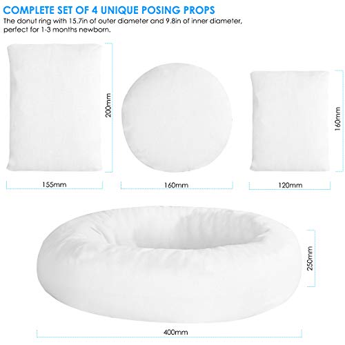 Haokaini 4 STKS Pasgeboren Baby Fotografie Props Donut Kussen Poseren Kussen Baby Mand Filler Kit Halve Maan Poseren… - Image 4