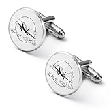 Gemelos redondos para camisa de avión, para negocios, boda, fiesta, día del padre, 2.0cm, Metal, No es una piedra preciosa