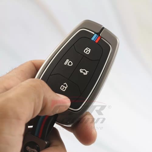 Image of Metal Silicon Keycover for Punch, Harrier, Altroz, Nexon, New Safari, Bolt, Tiago, Tigor - 4 Button Smart Key (Metal Silicon)