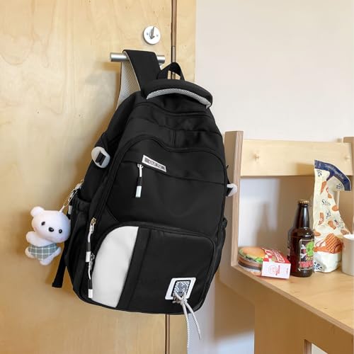 Teclado Kawaii Backpack with Cute Accessory 18.1 Inch Bookbags Laptop Bag Casual Lightweight Travel Daypacks (Black)2