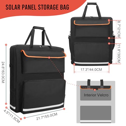 ORKELS Solar Panel Storage Bag for 2 Solar Panels, Carrying Case for Jackery SolarSaga 100W 100X 200W, Double-Layer Solar Panel Carrying Case with Multi Pockets by ORKELS - Image 3