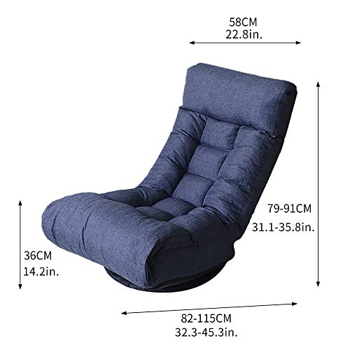 Sillón giratorio plegable azul marino miniatura 5
