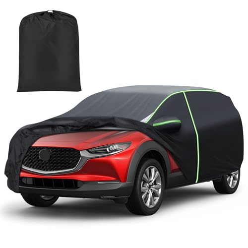 Image of Mixsuper Liner Car Cover for Mazda CX-30 2020-2026, 7 Layers Full Car Cover All Weather Car Covers for CX30, Waterproof Outdoor Cover with Zipper Door Reflective Strips