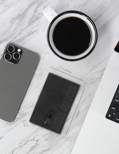 Steve Madden Men's Minimalist Holder Pop Up Card Wallet & ID Window, Black, 2.5 x .5 x 44