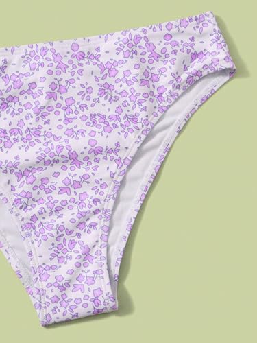 Image of QJQ Girl's 2 Piece Swimsuits Disty Floral Ring Linked Bathing Suit Cute Bikini Sets