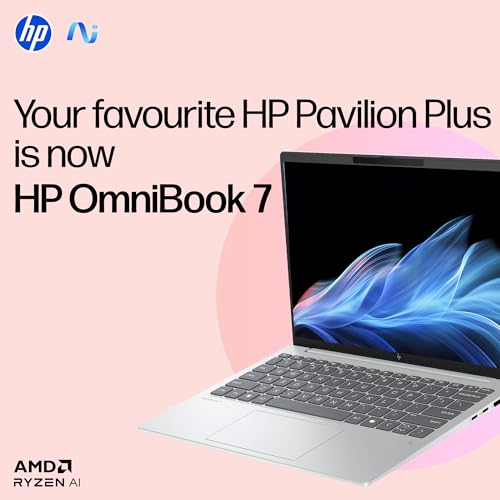 Image of HP OmniBook 7 Aero (Previously Pavilion Plus), AMD Ryzen AI 7 350, Next Gen AI Laptop, 50 Tops (16GB LPDDR5X,512GB SSD) WQXGA,13.3'' /33.8cm,Win11, M365 Basic(1yr),Office Home24, Silver,<1kg, bg1456AU