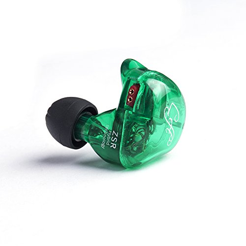 Kz Zsr In-Ear Headphones Earphone Hifi Stereo Deep Bass Earbuds With 0.75Mm 2 Pins Detachable Cable Noise Isolating Headset With Hybrid Driver For Running, Jogging, Walking (Green Without Mic) #TOP7