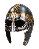 Windlass Steel & Brass Norseman Viking Helmet Hand Made Mask Helmet 18 Gauge Gjermundbu Replica Cosplay LARP Reenactment Decor