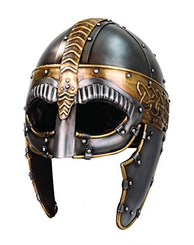 Windlass Steel & Brass Norseman Viking Helmet Hand Made Mask Helmet 18 Gauge Gjermundbu Replica Cosplay LARP Reenactment Decor