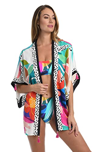 La Blanca Womens Kimono Cover-Up Swimwear Cover Up, Multi Electric Shore, One Size Us #TOP3