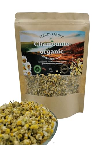 Organic Chamomile Loose Leaf Tea - Greek Bio Herb, Dried Flowers, Vegan - 85gr, 3oz