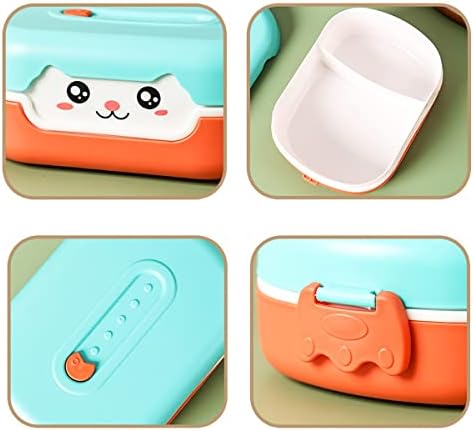 TIAASTAP Bento Lunch Box - Bento Box with Compartments, Plastic Kawaii Lunch Container Kids Adults for Work Leakproof Sandwich Box Microwave Safe (Yellow)