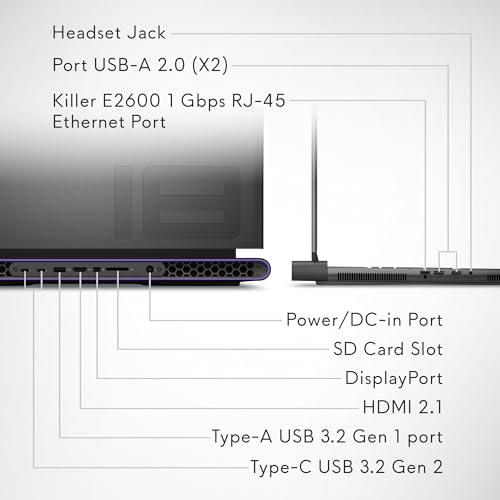 M18 Gaming Laptop, QHD+ Display, Intel Core i7-13700HX, 16 GB DDR5 RAM, 1 TB SSD, NVIDIA GeForce RTX 4070 8 GB GDDR6, Windows 11 Home, 1 anno Premium Support - Notebook - Immagine 8