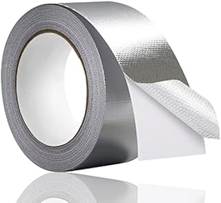 Professional Silver Figberglass Aluminum Foil Tape, Glass Fiber Cloth Insulation Tapes with Adhesive Backing, High Temperature Metal Duct Tape for Ductwork, HVAC, Dryer Vent, Repair, Patching Hot Cold