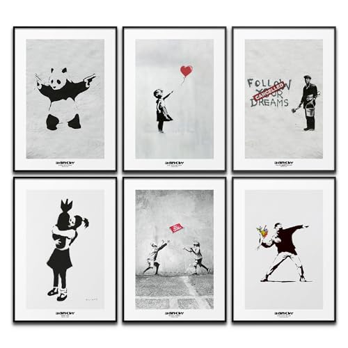 Banksy Poster Set Kunst Wanddeko Moderne Bilder Schlafzimmer Deko...