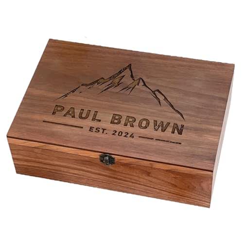 Personalized Memory Keepsake Wooden Box Gift for Him, Her