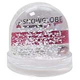 Personalisierbare Schneekugel mit 2 Fotos | Sockel transparent | 82 x 94 mm | originelles Geschenk | Schüttelkugel Weihnachten, Valentinstag, Geburtstag, Hochzeit 50008 (Schnee & Glitzer)