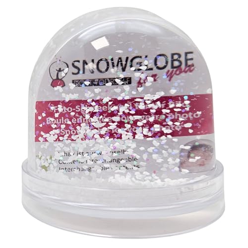 Personalisierbare Schneekugel mit 2 Fotos | Sockel transparent...