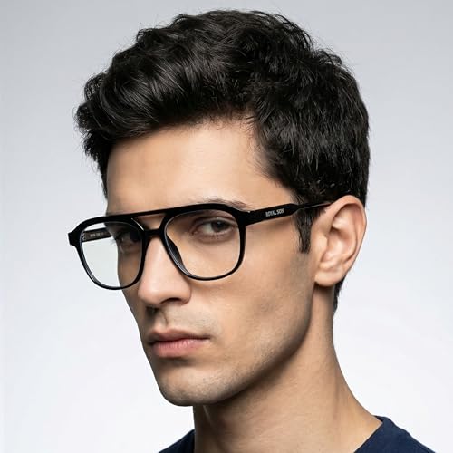 Image of ROYAL SON Blue Cut Computer Glasses | Anti Glare & Blocks Harmful Rays | UV Protected | Full Rim | Square | Men & Women | Small | SF-RS9090