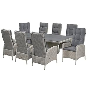 LC Garden Bilbao Dining Sitzgruppe für 8 Personen Grau