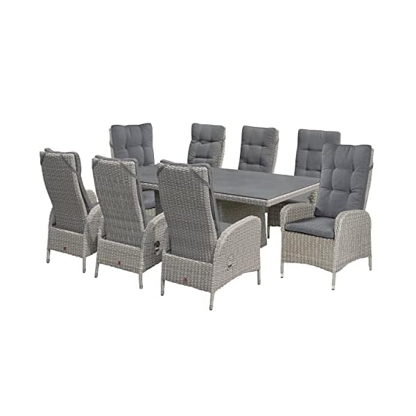 LC Garden Bilbao Dining Sitzgruppe für 8 Personen Grau