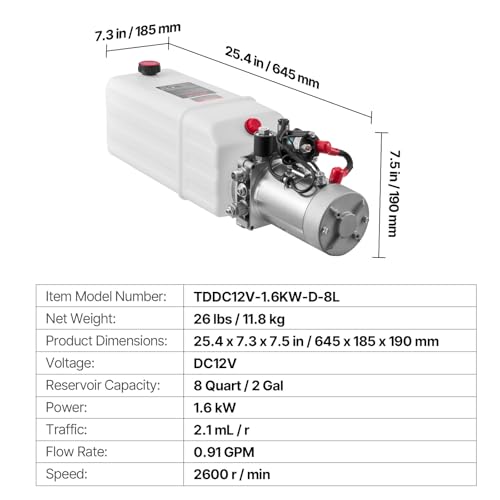 Bomba hidráulica de simple efecto con presión de 22 MPa y caudal de 3,4 L/min 7